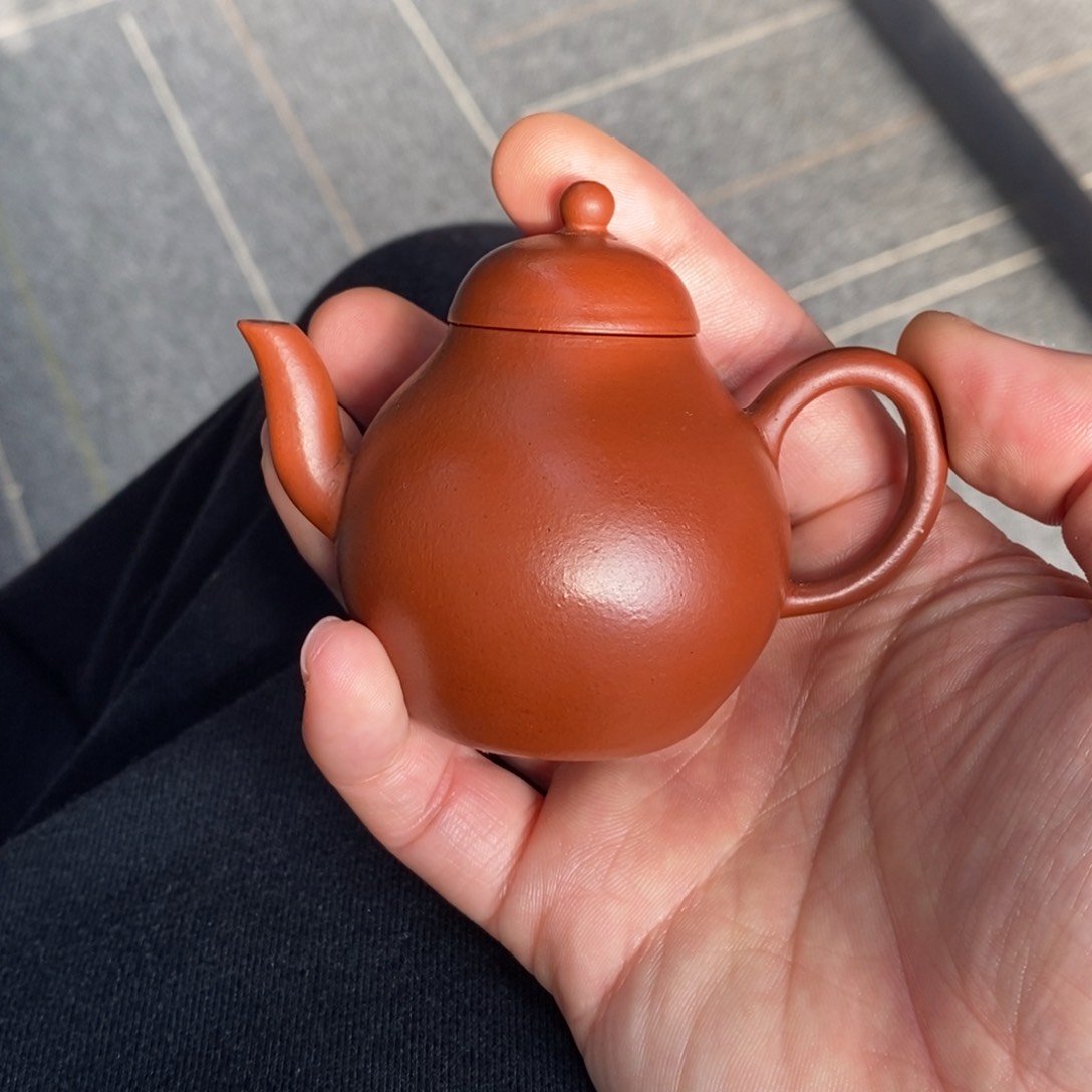 紫砂茶壶木**缘高梨70毫升朱泥