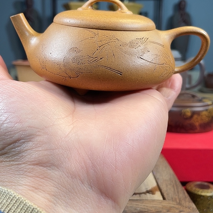 紫砂茶杯石瓢壶微瑕