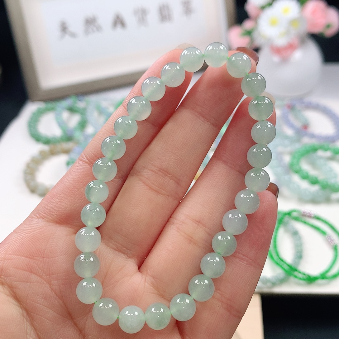 翡翠未镶嵌手链6.9