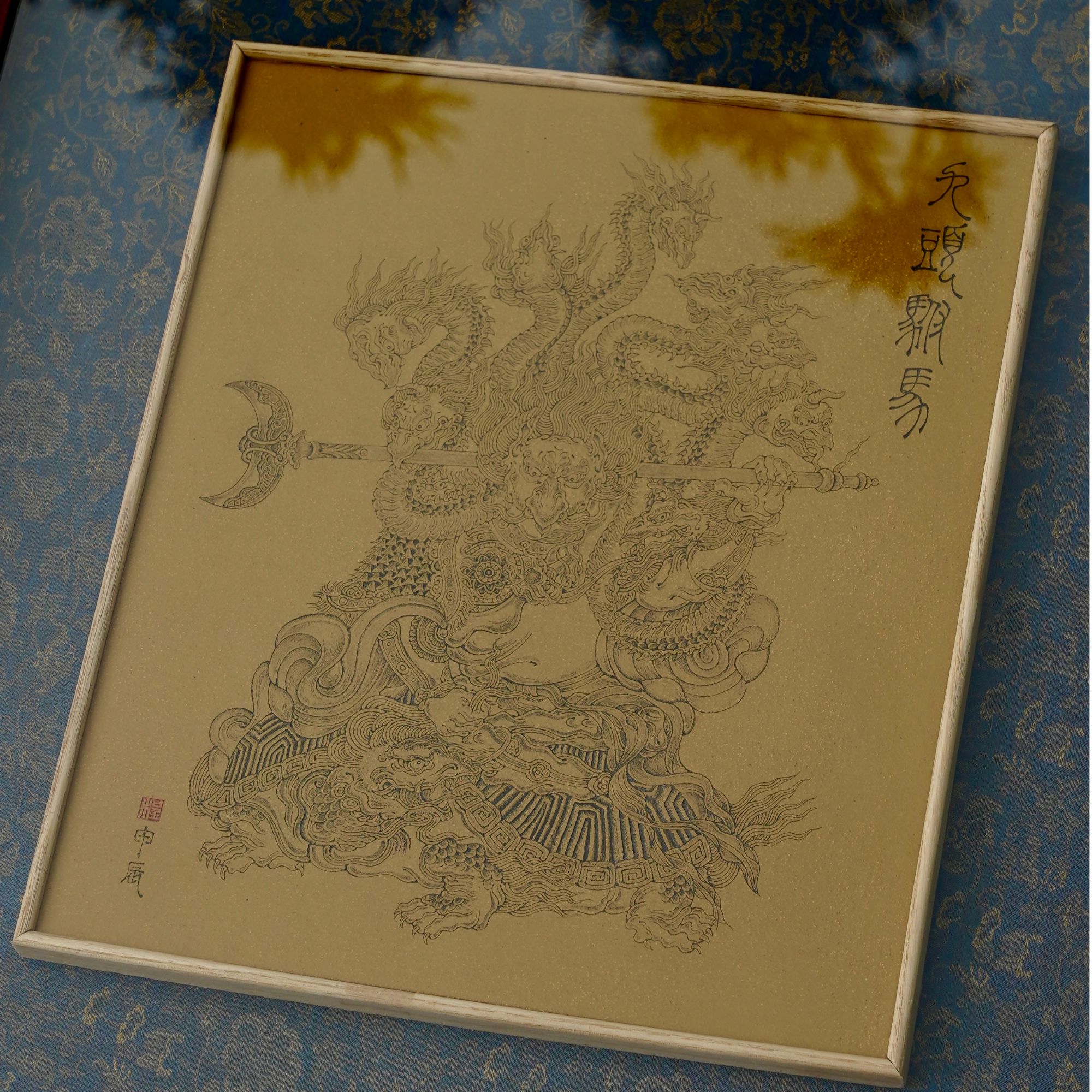 木隐砂堂 陶板 刻绘 九头驸马 紫砂 挂画 装饰画 摆件 程恳刻绘
