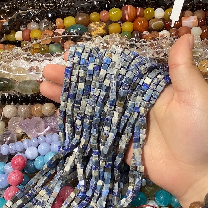 玛瑙/玉髓散珠青金石方糖两条