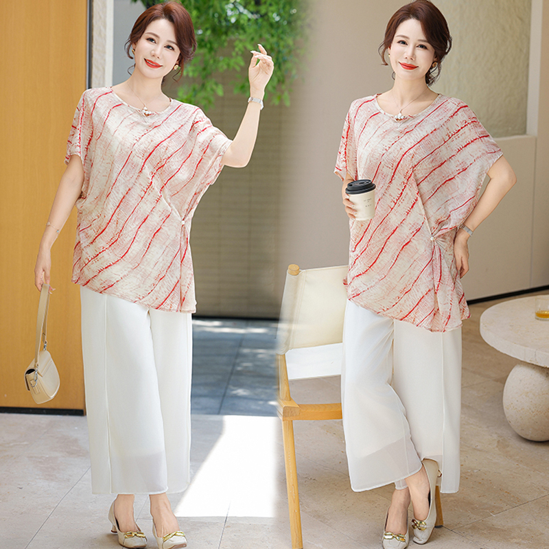 夏季新品妈妈装洋气妈妈30-50岁时尚连衣裙