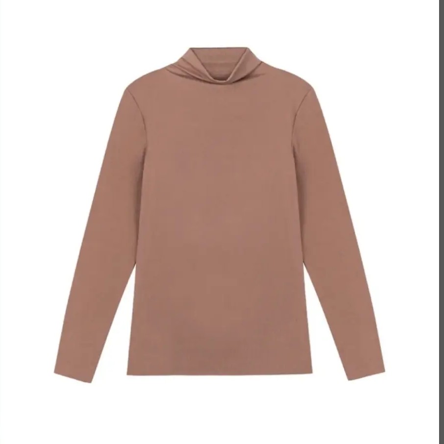 磨毛加绒印花半高领长袖春秋卫衣内搭男女通用