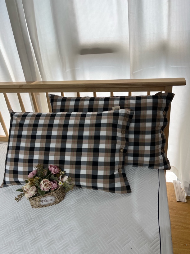 罗布麻纽扣枕套48*74微瑕～A75一对（不一般大，慎拍）