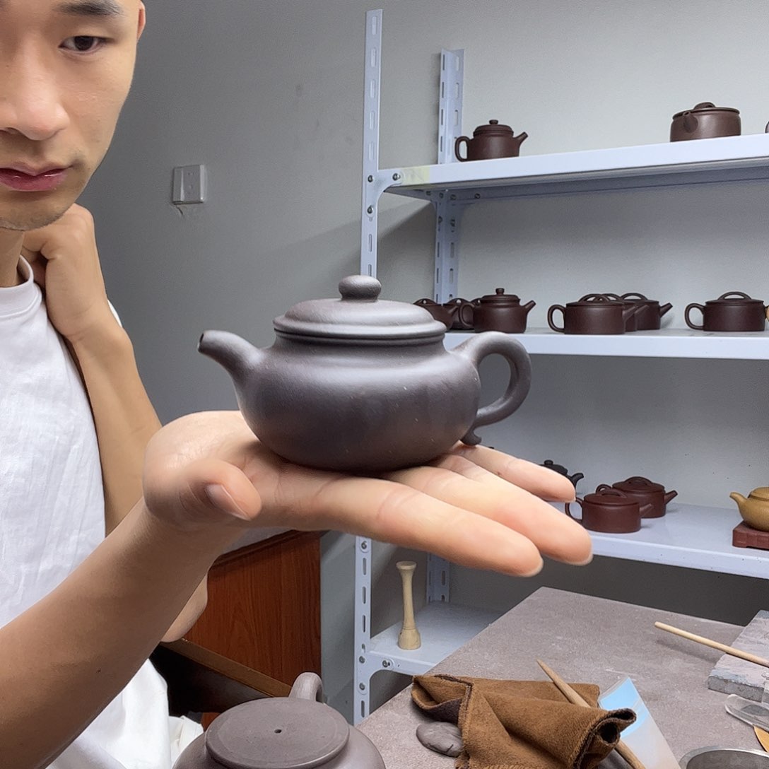 茶壶紫砂天青泥仿古180cc左右