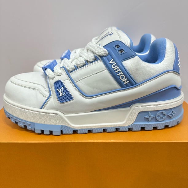 95新 LouisVuitton/路易威登 42.5码 trainer 白蓝胖丁 低帮板鞋