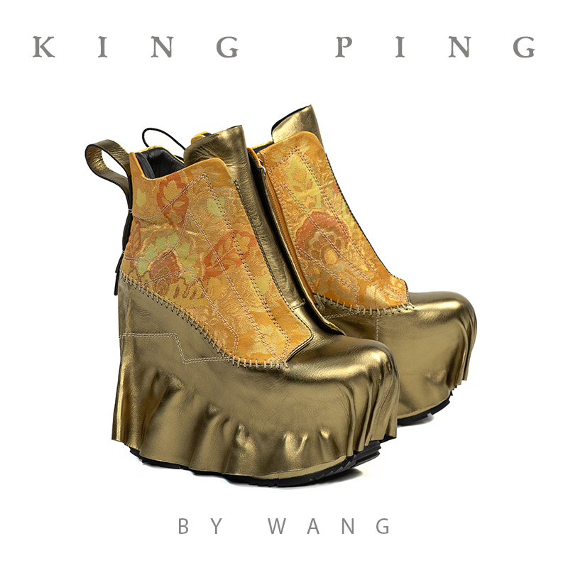 『觅秋』KING PING原创定制奢侈品高水台百搭女短靴时尚个性 Q21507