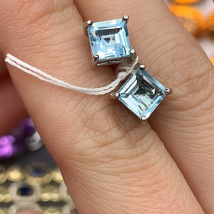 耳饰托帕石银S925镶嵌