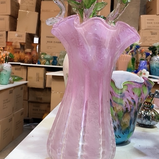 琉璃花瓶高32厘米口径12厘米