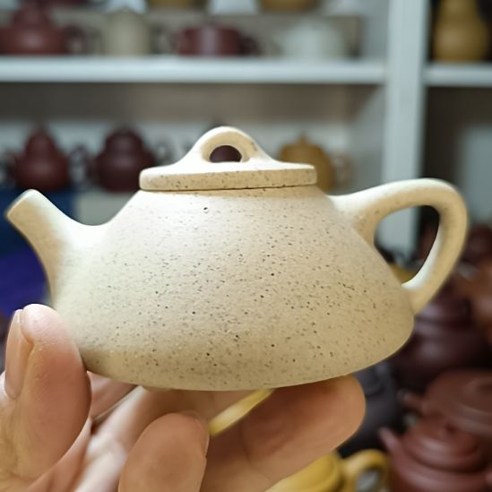 茶壶紫砂原矿白玉段子冶石瓢160cc半手工