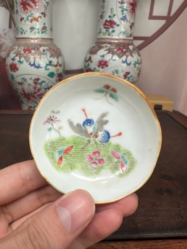 陶瓷工艺品粉彩蝶恋花盘