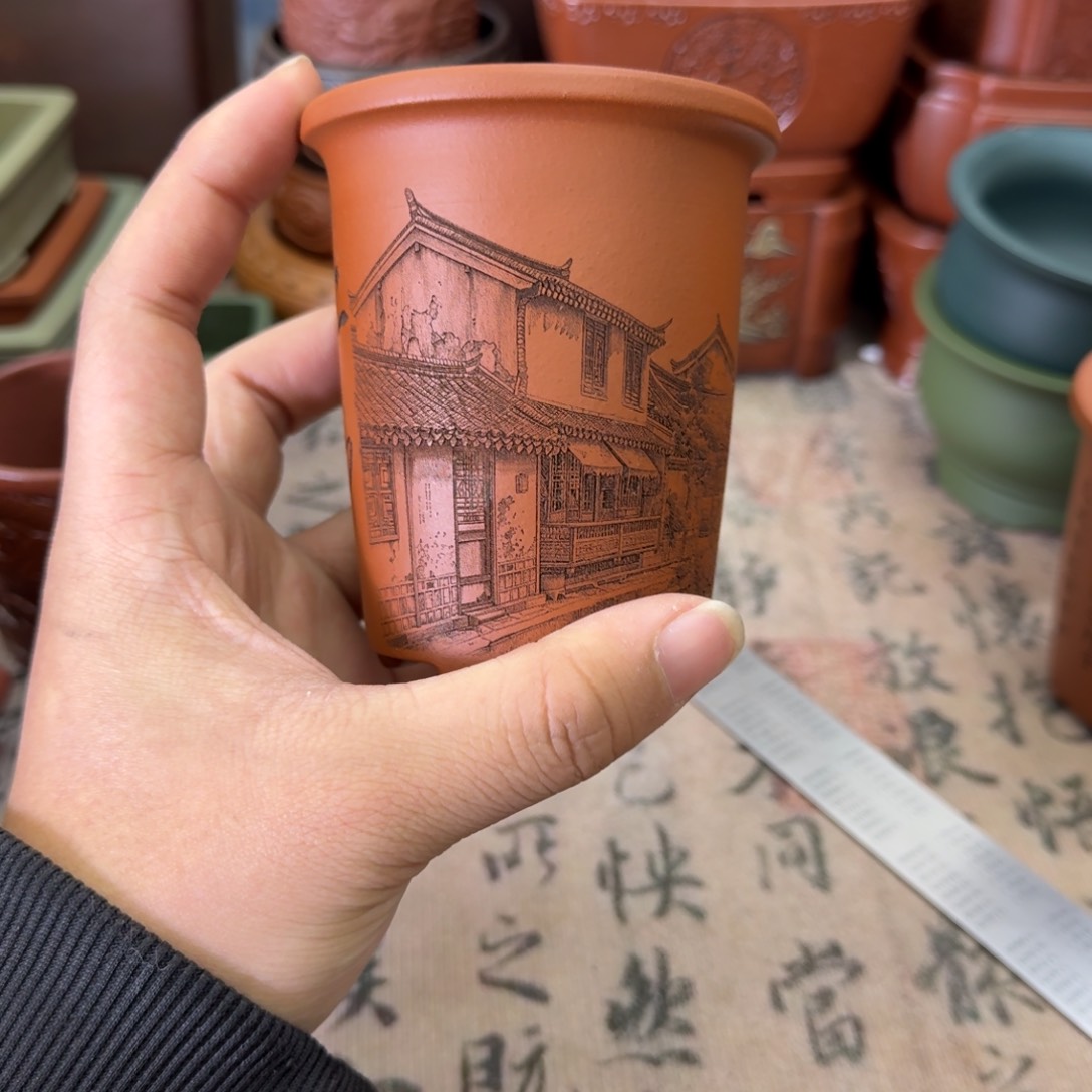 紫砂花盆宜兴紫砂正品6.5x9
