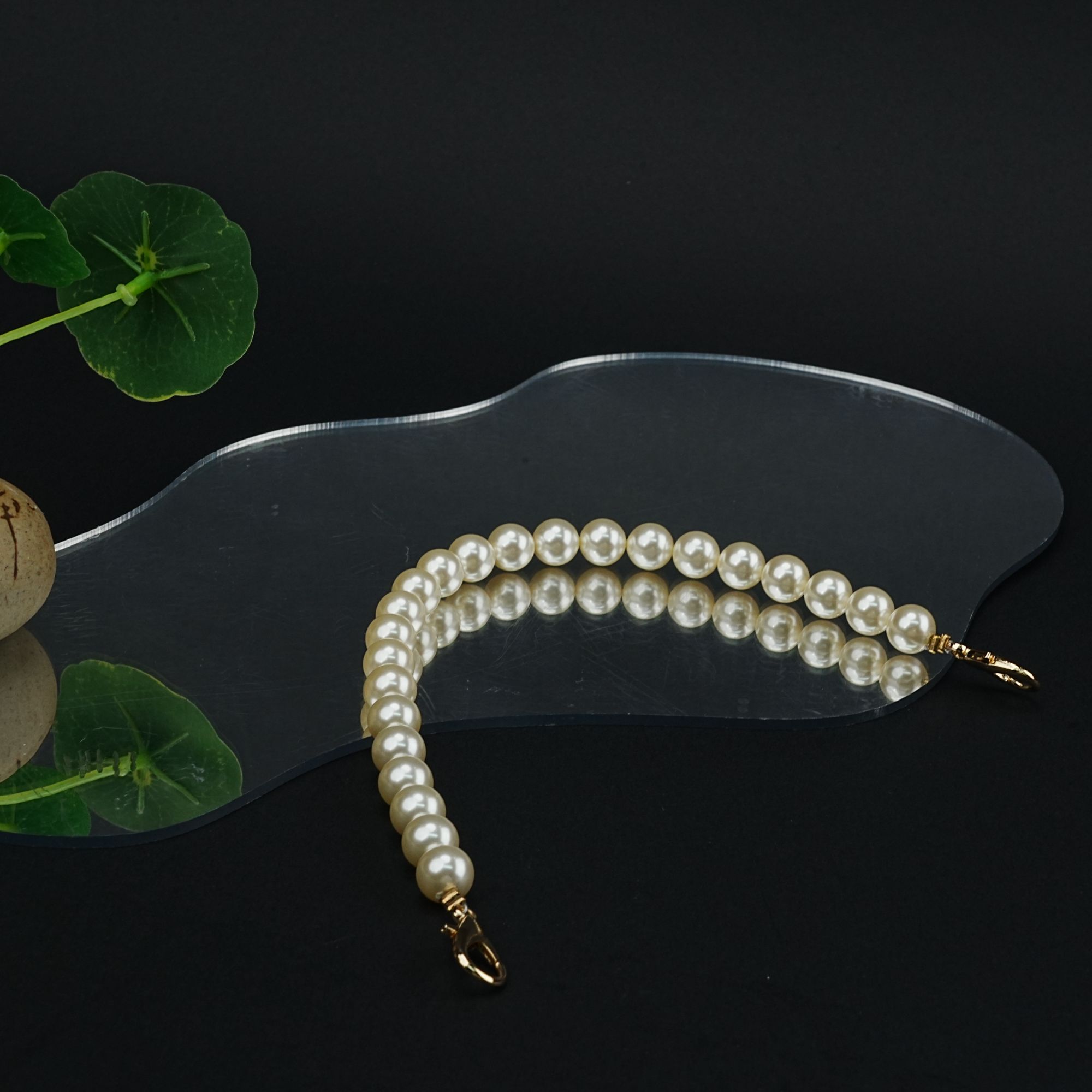 米白色珠链23颗包包链子手提包链