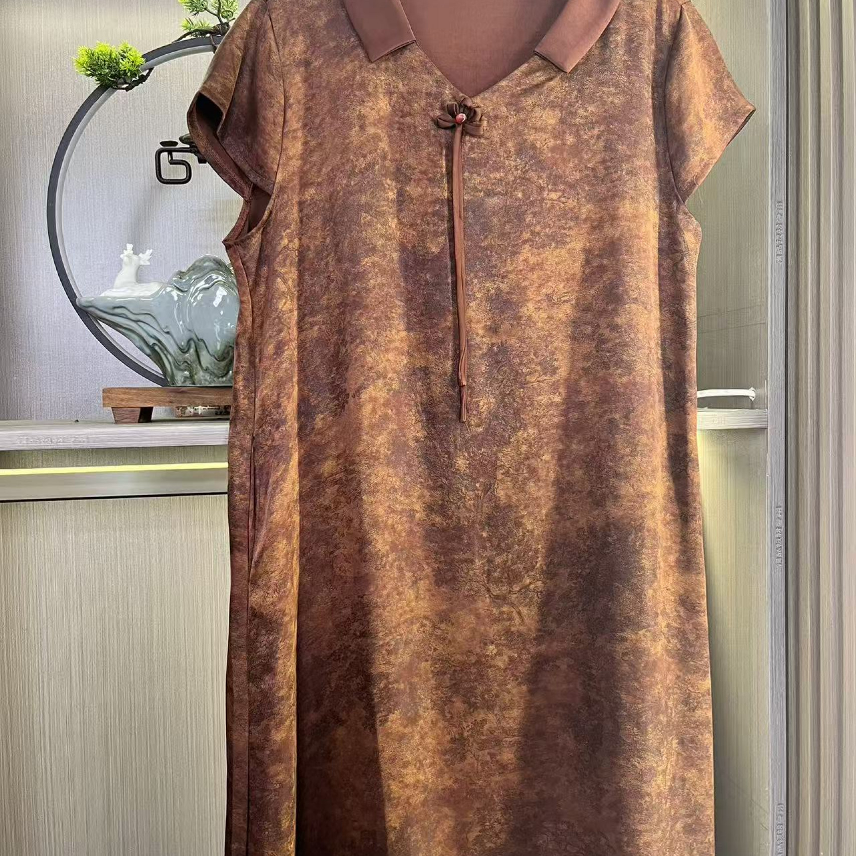 （红雅）2025年新款国风香云百搭气质修身显瘦连衣裙