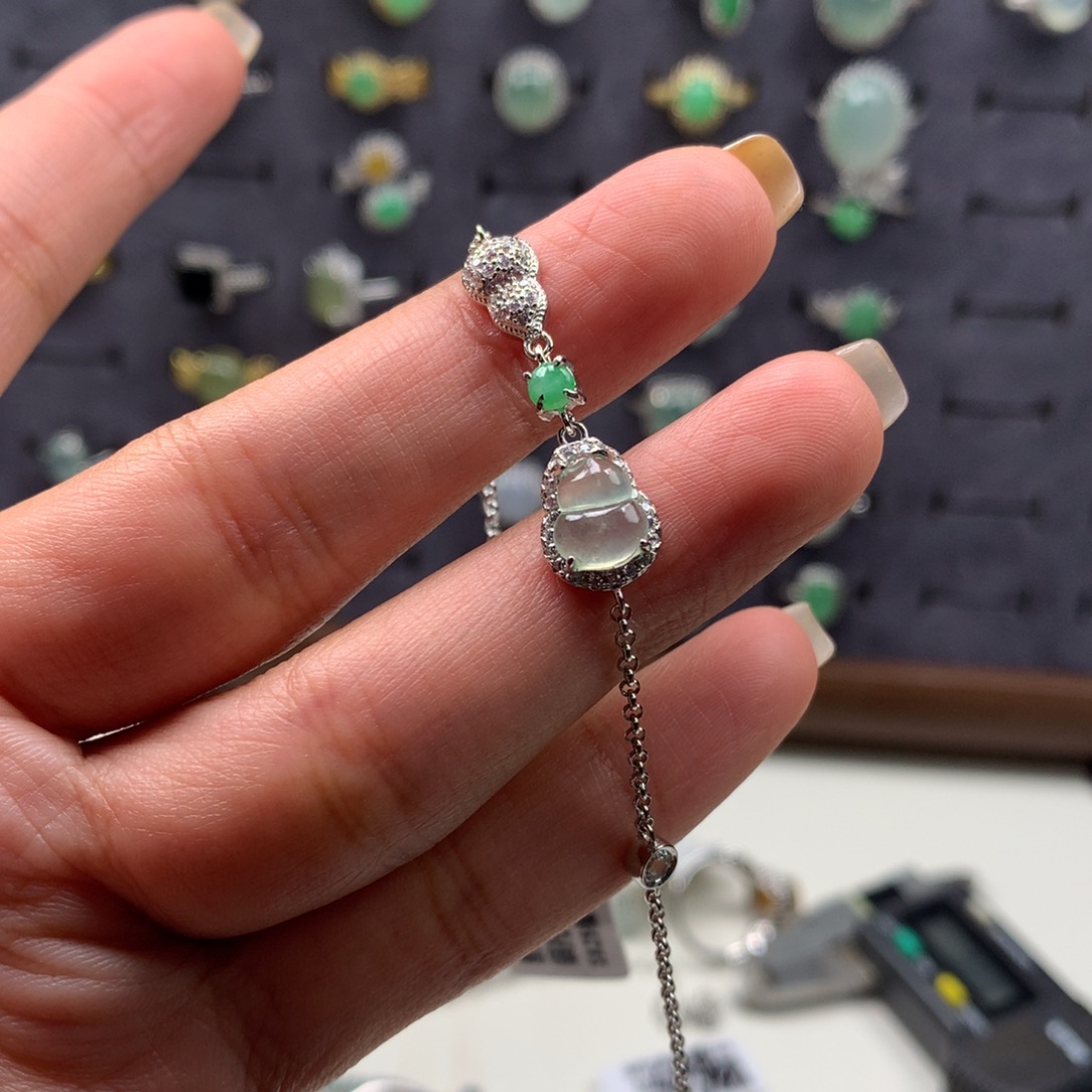 *****翡翠银S925镶嵌颈饰手链