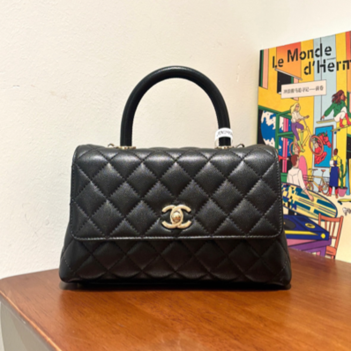 99新 Chanel/香奈儿 21A黑金cocohandle 小号手提包斜挎包气质