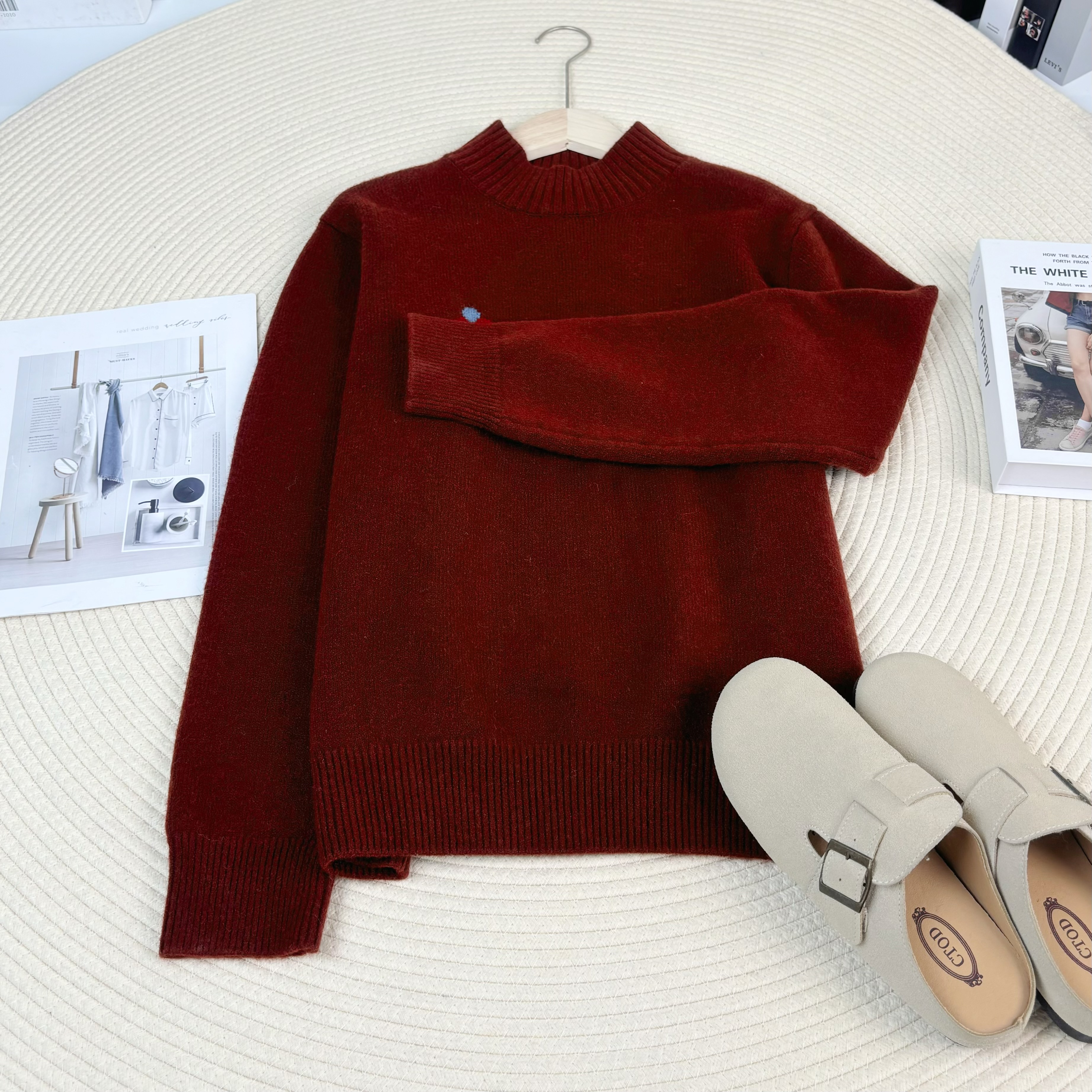 新新定制-半高领腊肠狗图案款可爱百搭秋冬针织毛衣296528