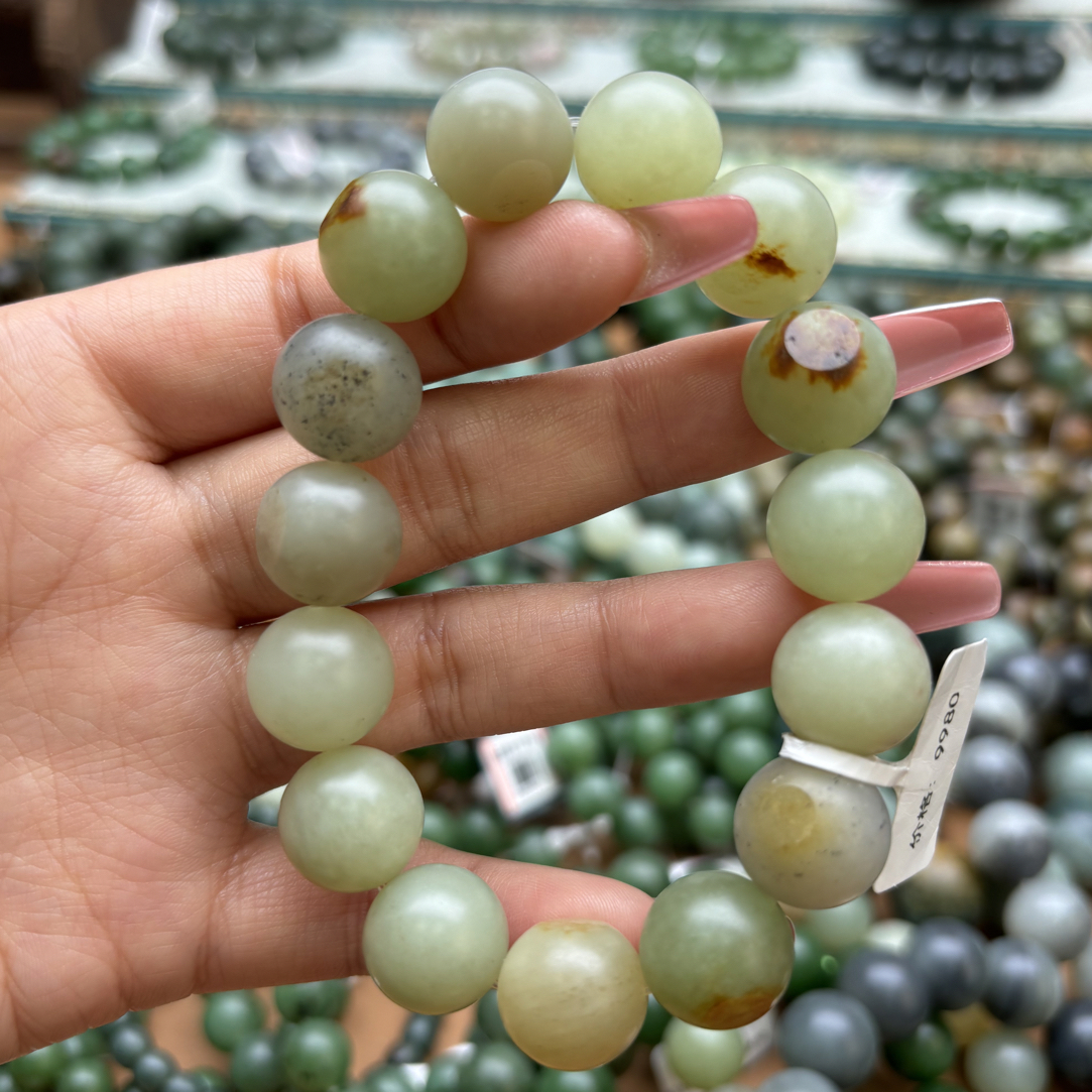 和田玉手串1224d拍一发一