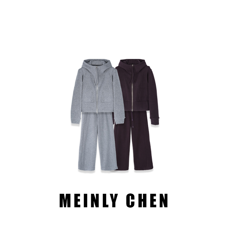 【MEINLY  CHEN】【加绒】高端设计师款时尚百搭套装（上衣+裤子）2565