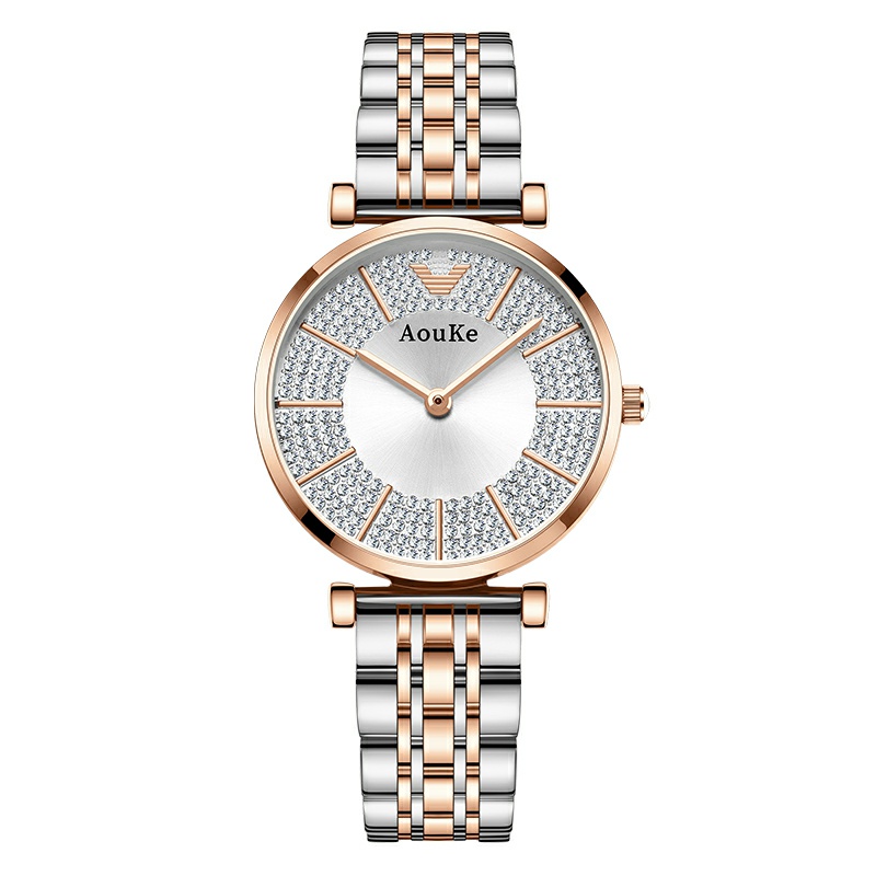 新款气质轻奢镶钻满天星女士时尚石英腕表kk011