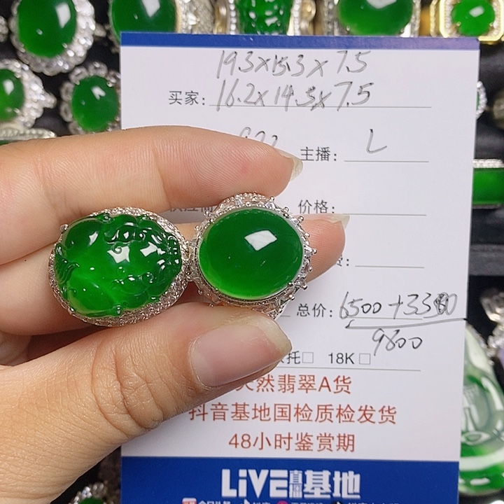 ℒ***࿐未镶嵌挂件翡翠蛋面貔貅