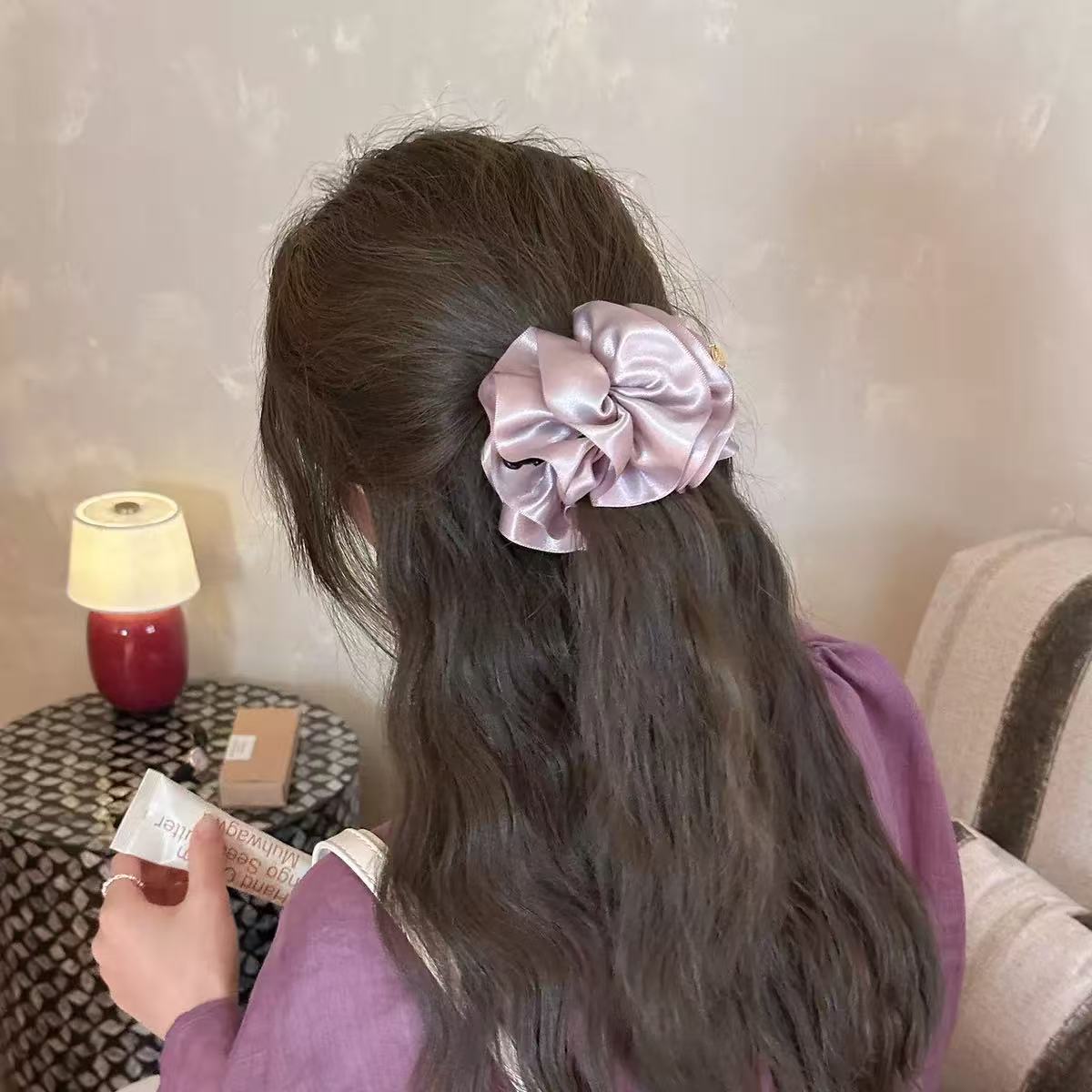 香蕉夹简约女紫色朋克风顶夹发夹气质抓夹日韩