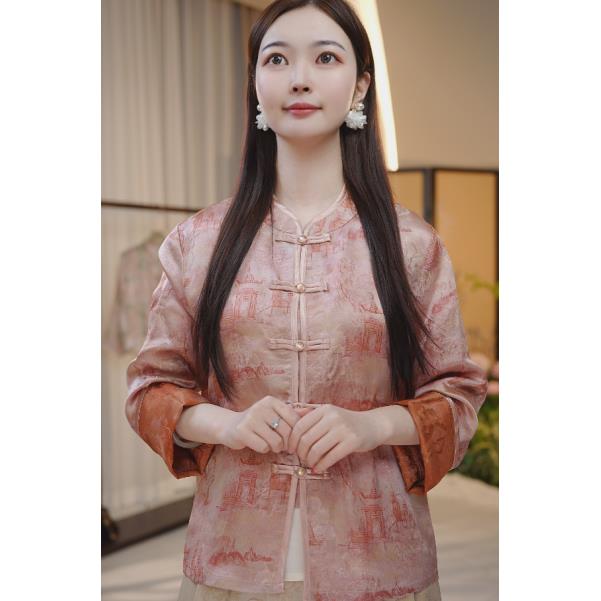 【晨晨专属】 亭台楼阁2025夏季新款新中式定位花双面穿国风外套