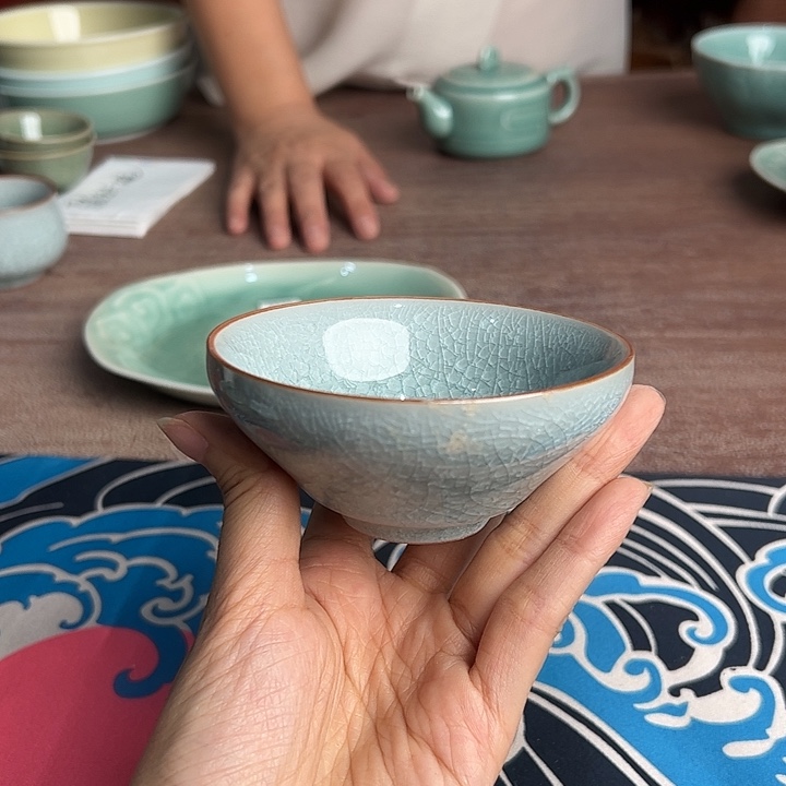 龙泉云间青瓷小米茶器
