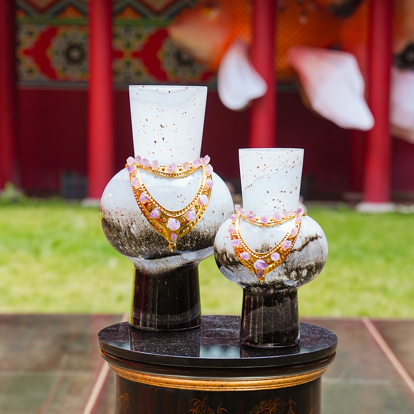 【本尼家】HY53新中式轻奢项链花瓶家居软装艺术感客厅装饰玄关摆件