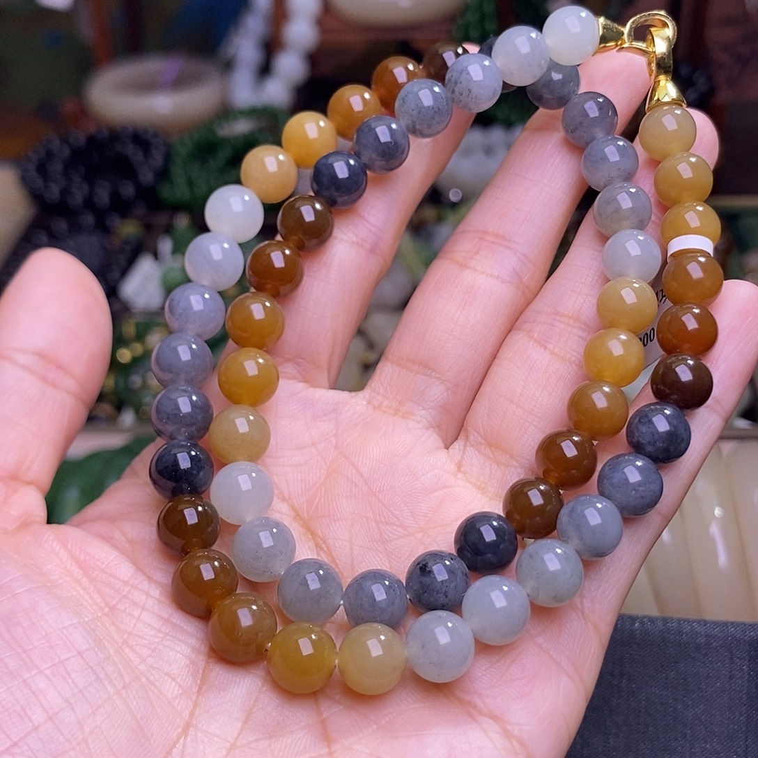 和田玉未镶嵌颈饰多宝项链天花板约8