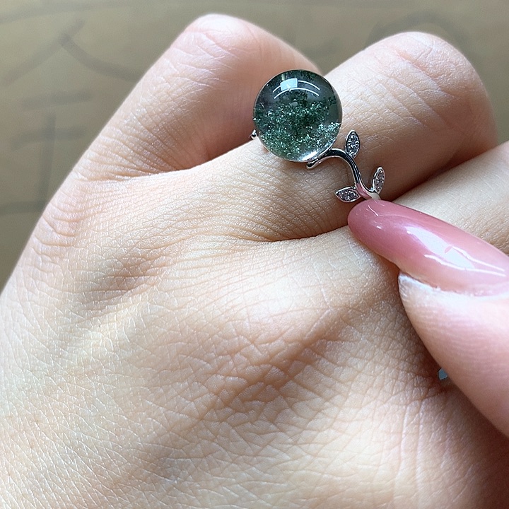 水晶水晶戒指银S925镶嵌