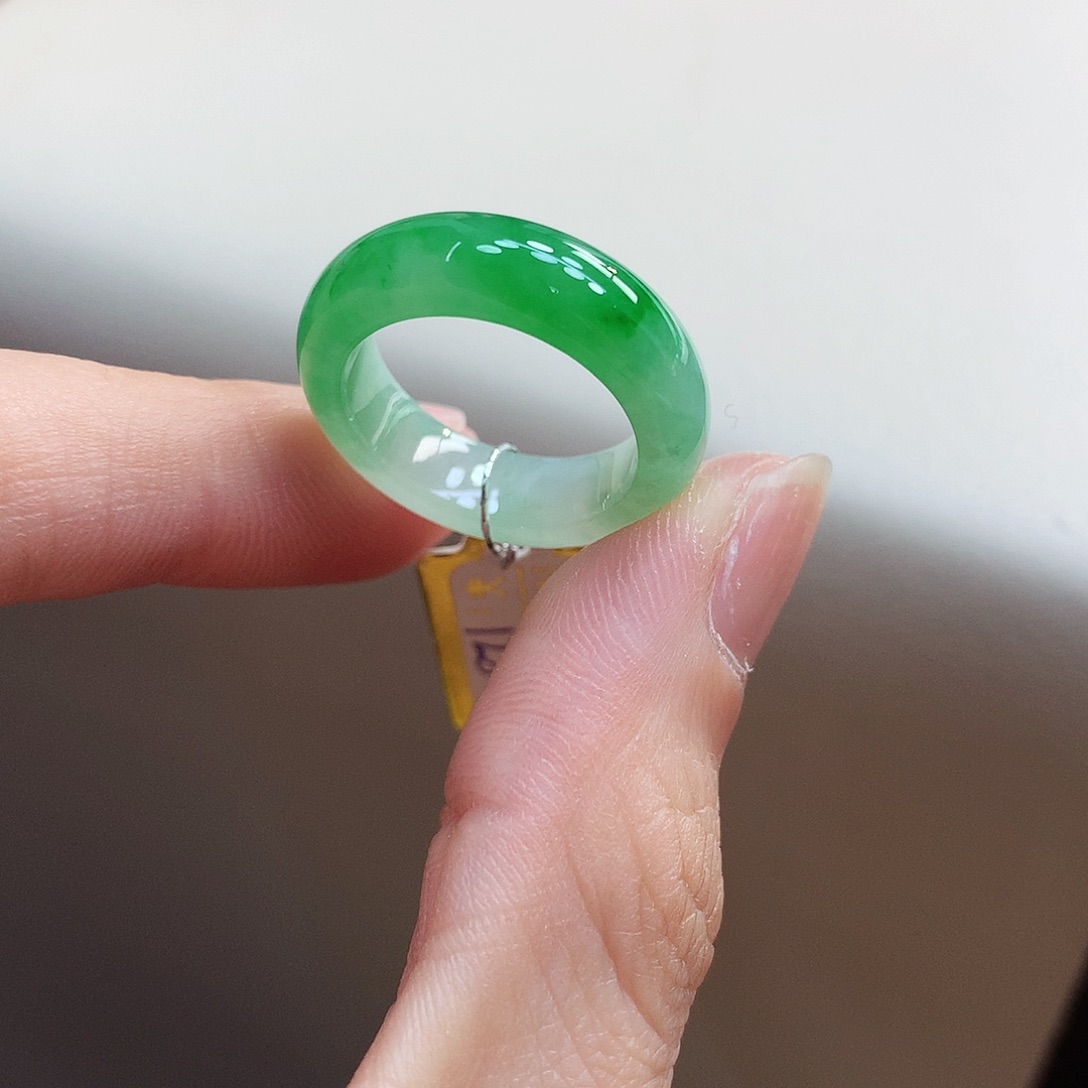 翡翠未镶嵌戒指13-14号