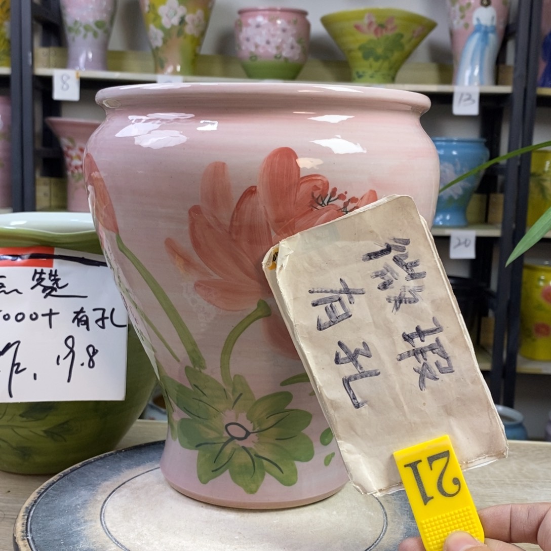 景德镇手工手绘陶瓷花盆