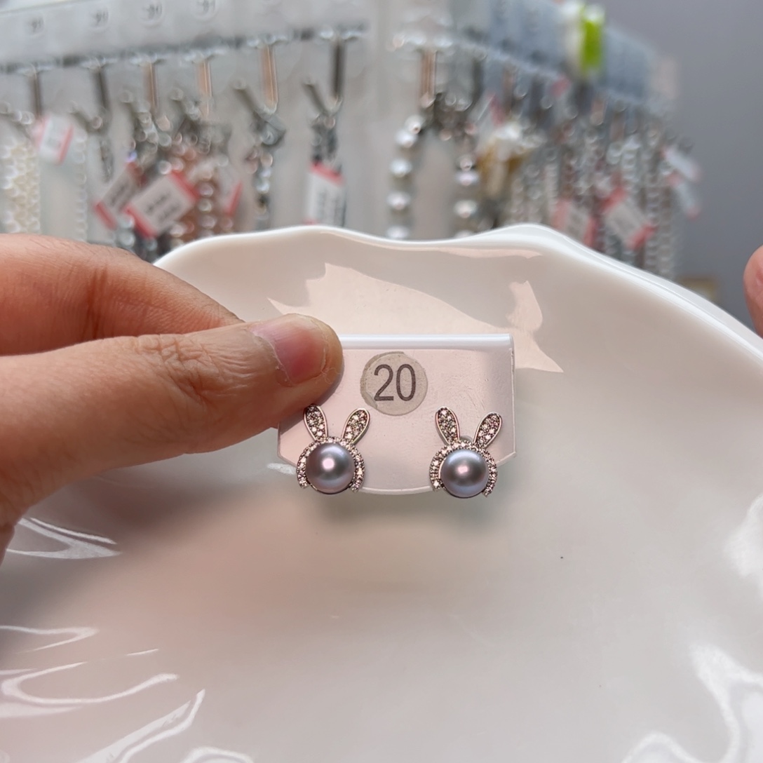 淡水珍珠耳饰银S925镶嵌