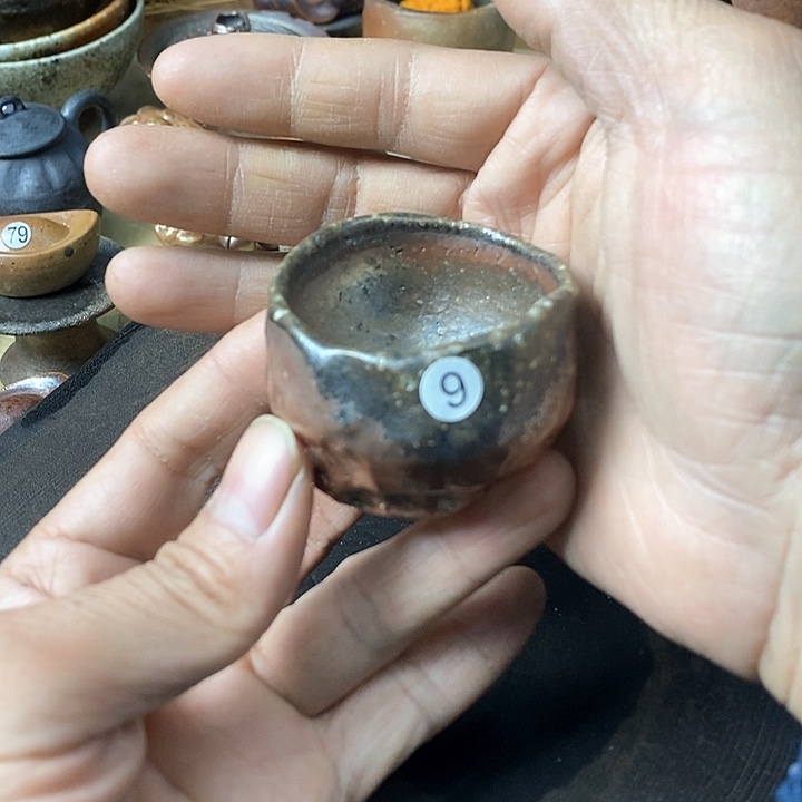 杯手工粗陶、柴烧茶器