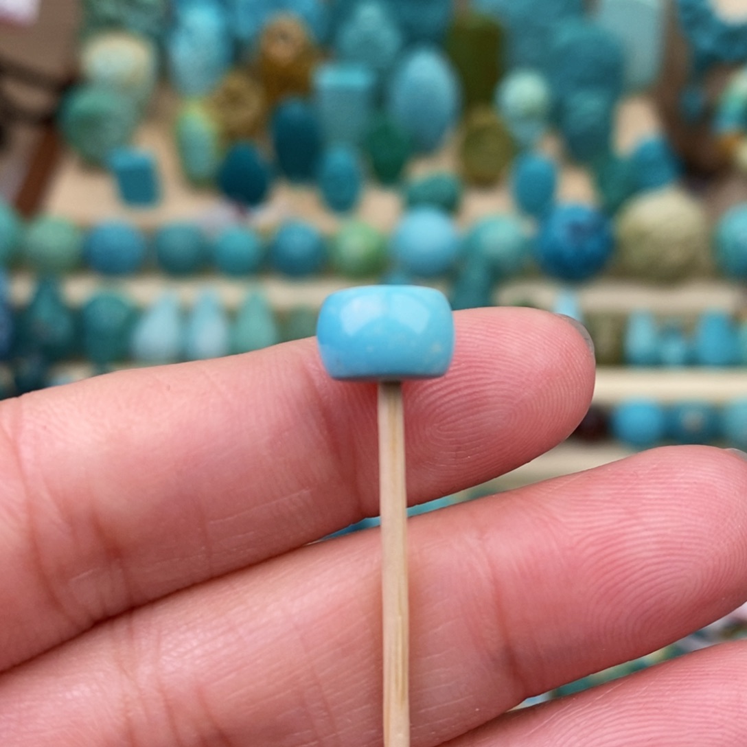 绿松石珠宝奇石未镶嵌9*6mm