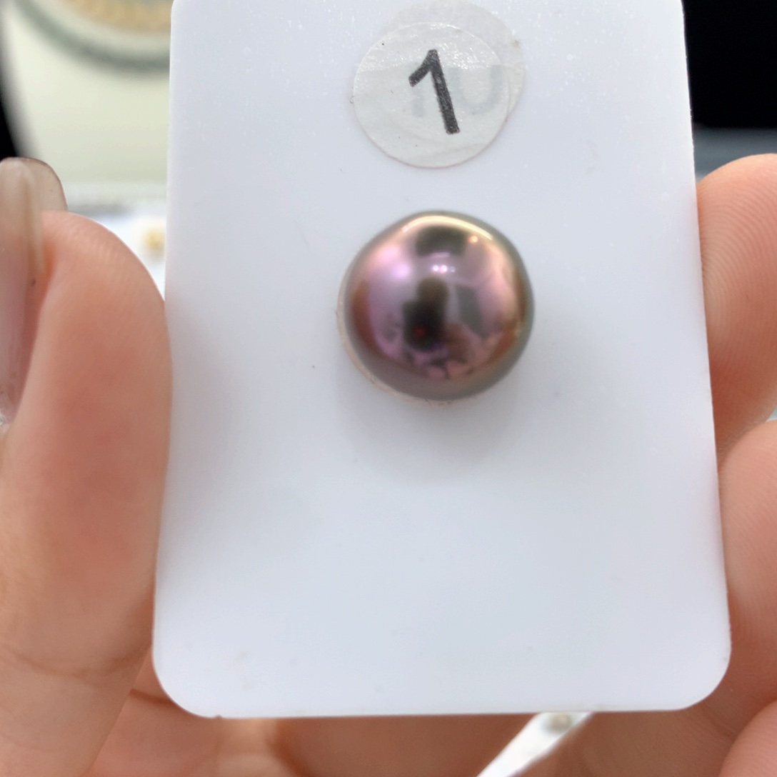 未镶嵌裸珠定制海水珍珠11.3mm酒红色