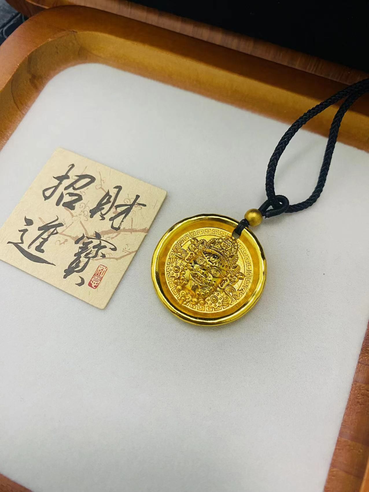 合金吊坠 黄财神实心时尚男女情侣复古双面立体经典合金吊坠