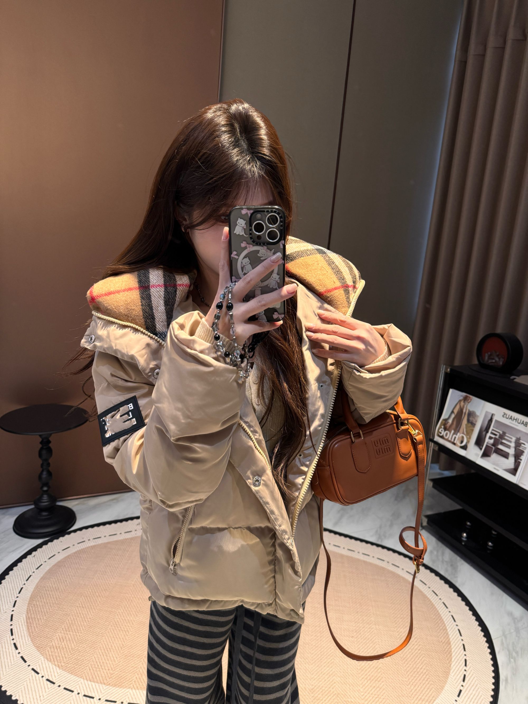 李馨儿【麦芽糖】气质显瘦休闲百搭秋冬三防韩版冲锋羽绒服外套