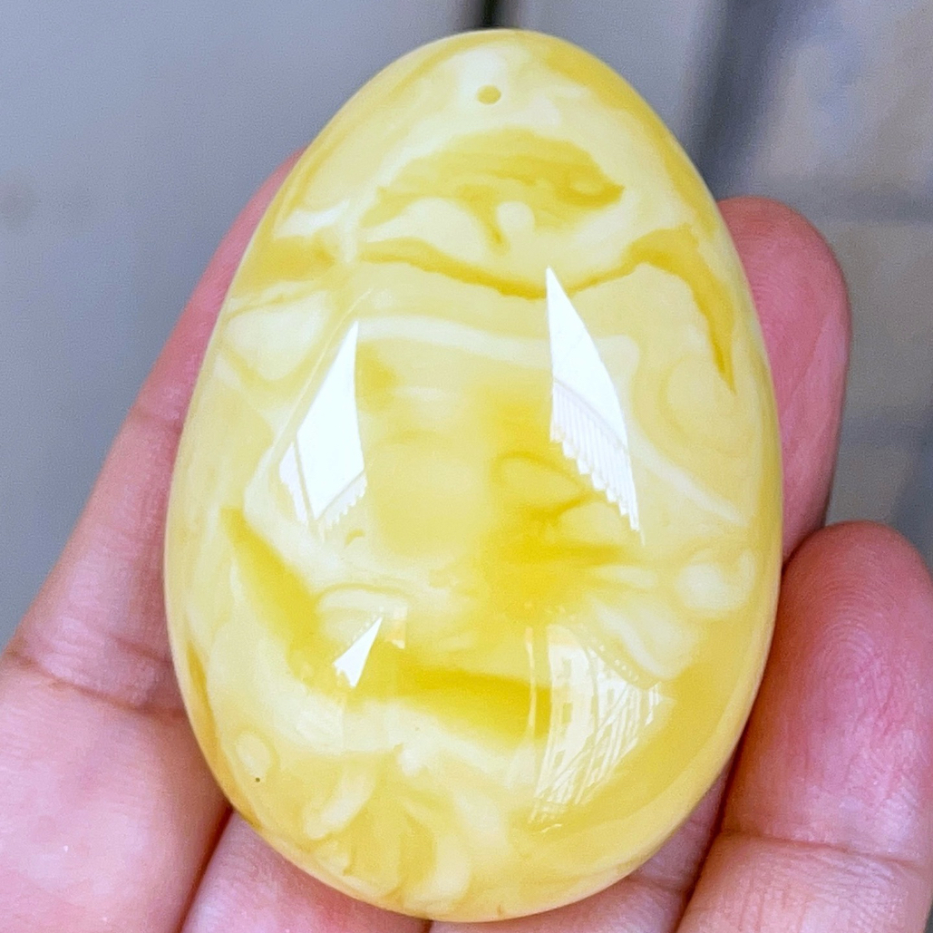焦皮料白花蜡水滴吊坠