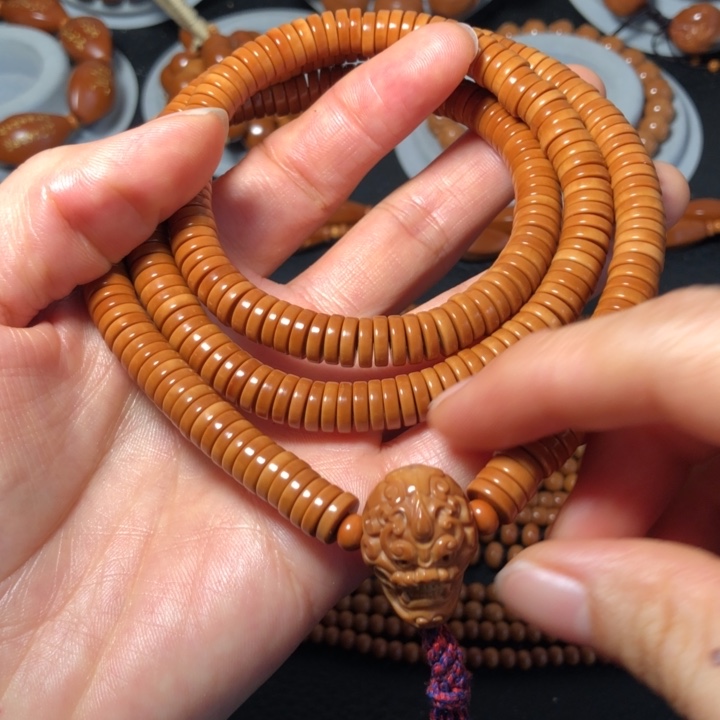 手串/手链橄榄核直切8兽面三通款