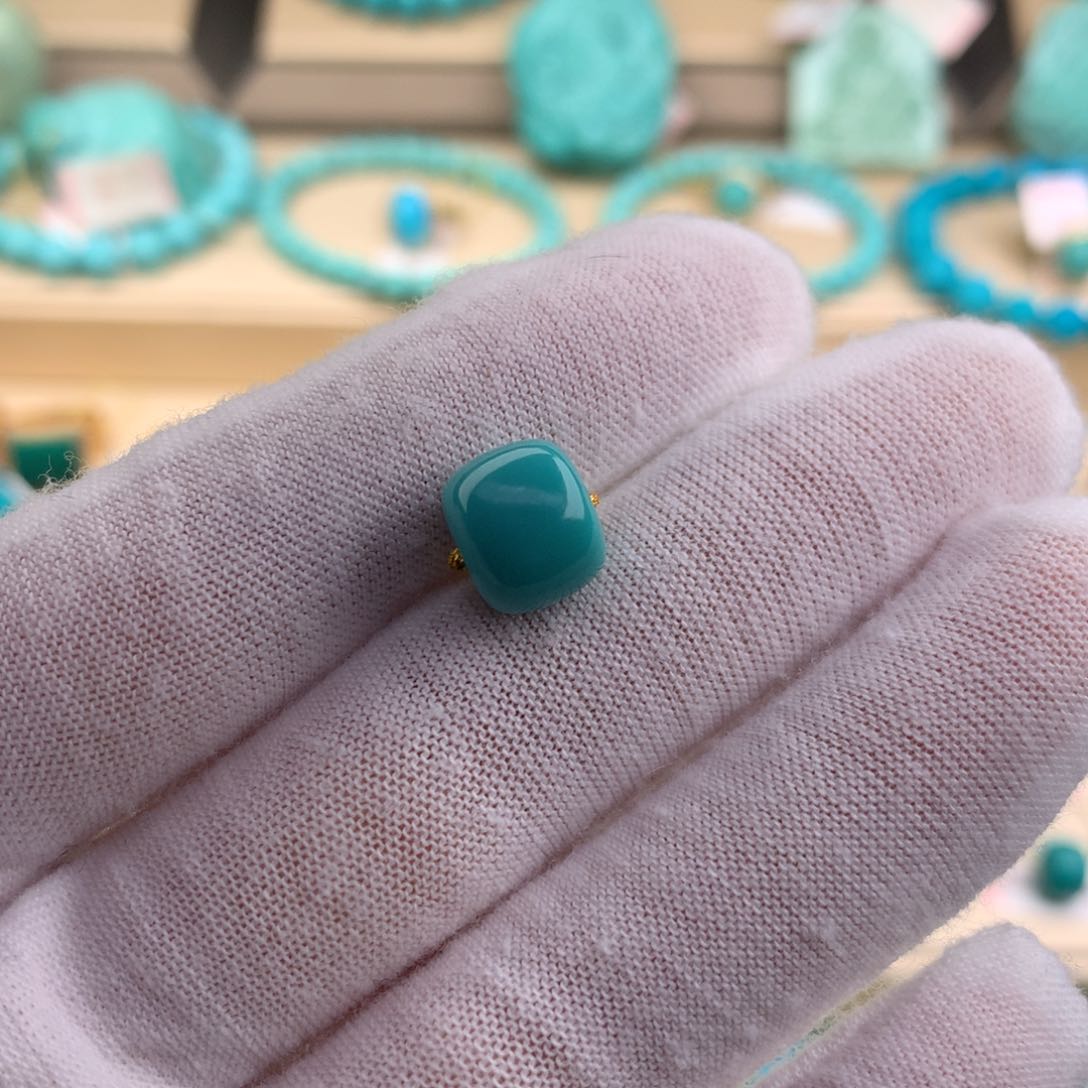 绿松石珠宝奇石未镶嵌10*8.5mm