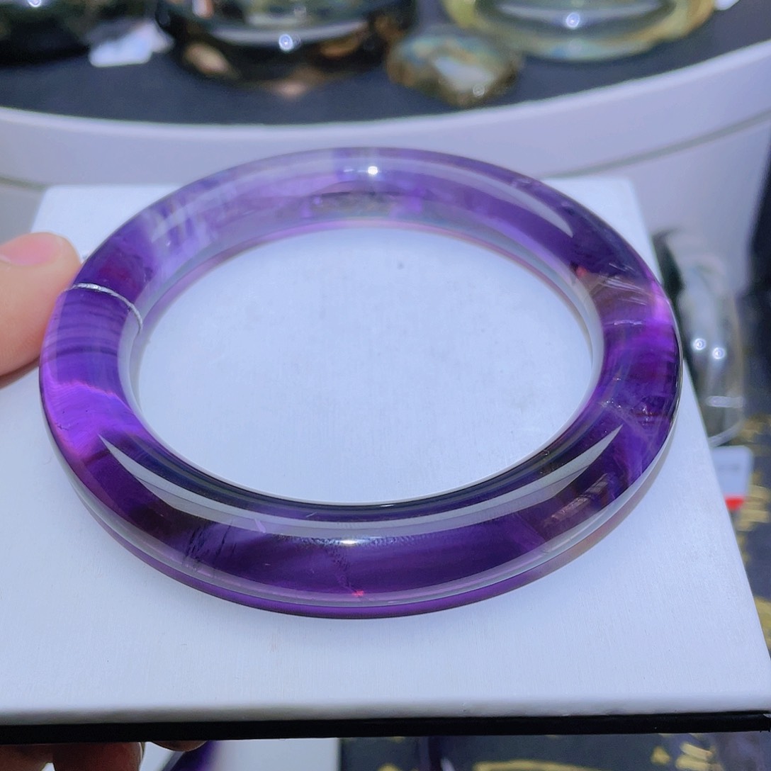 水晶手镯未镶嵌天然乌拉圭紫水晶手镯