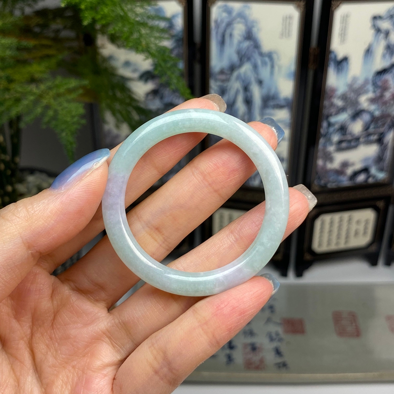 春彩圆环挂件 天然翡翠A货 