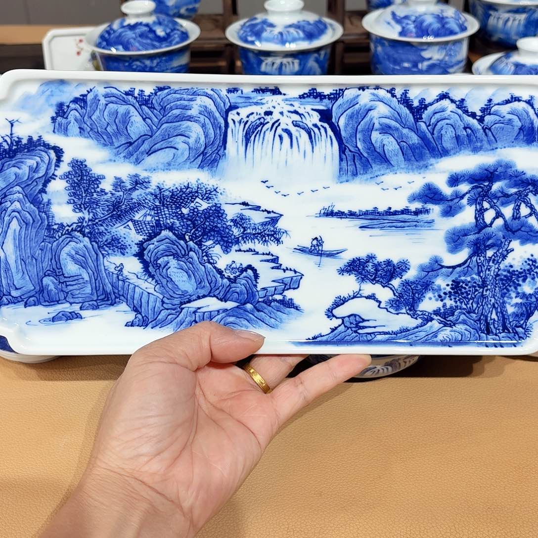 景德镇纯手绘干泡台