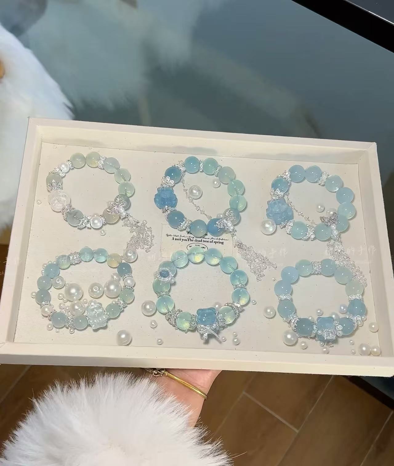 【直播间扣数专拍】天然石水晶设计款手工串珠diy 默认微瑕介意慎拍