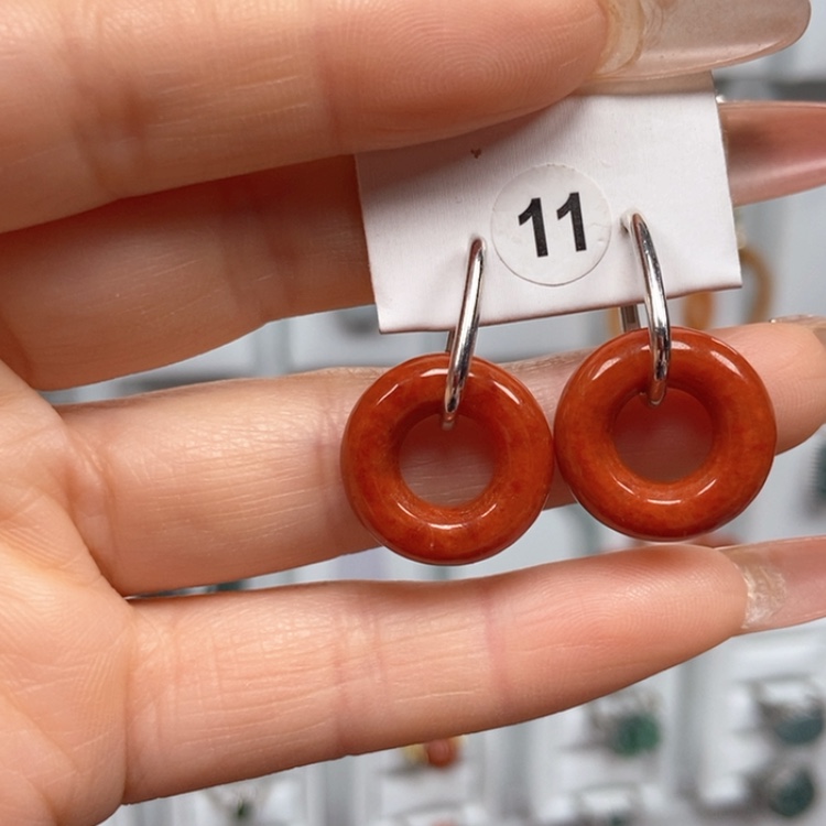 【闪购商品】翡翠耳饰银S925镶嵌优化耳饰