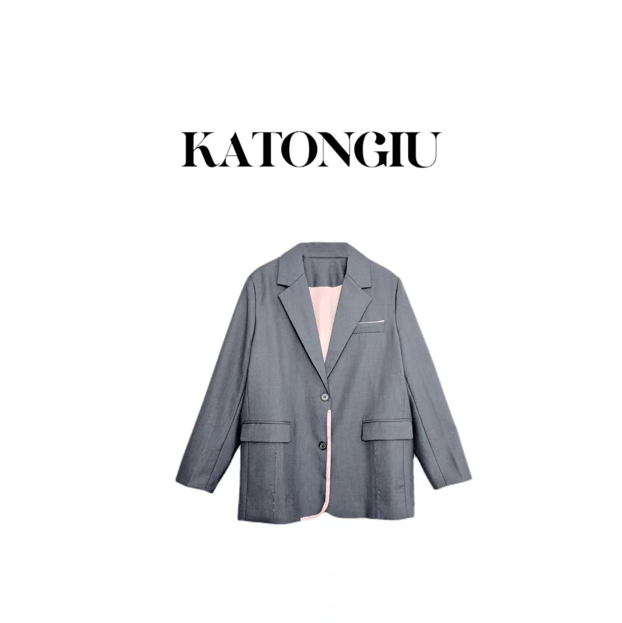 KATONGTU【寻雅记】春装新款时尚撞色拼接气质西装外套   SF296YN