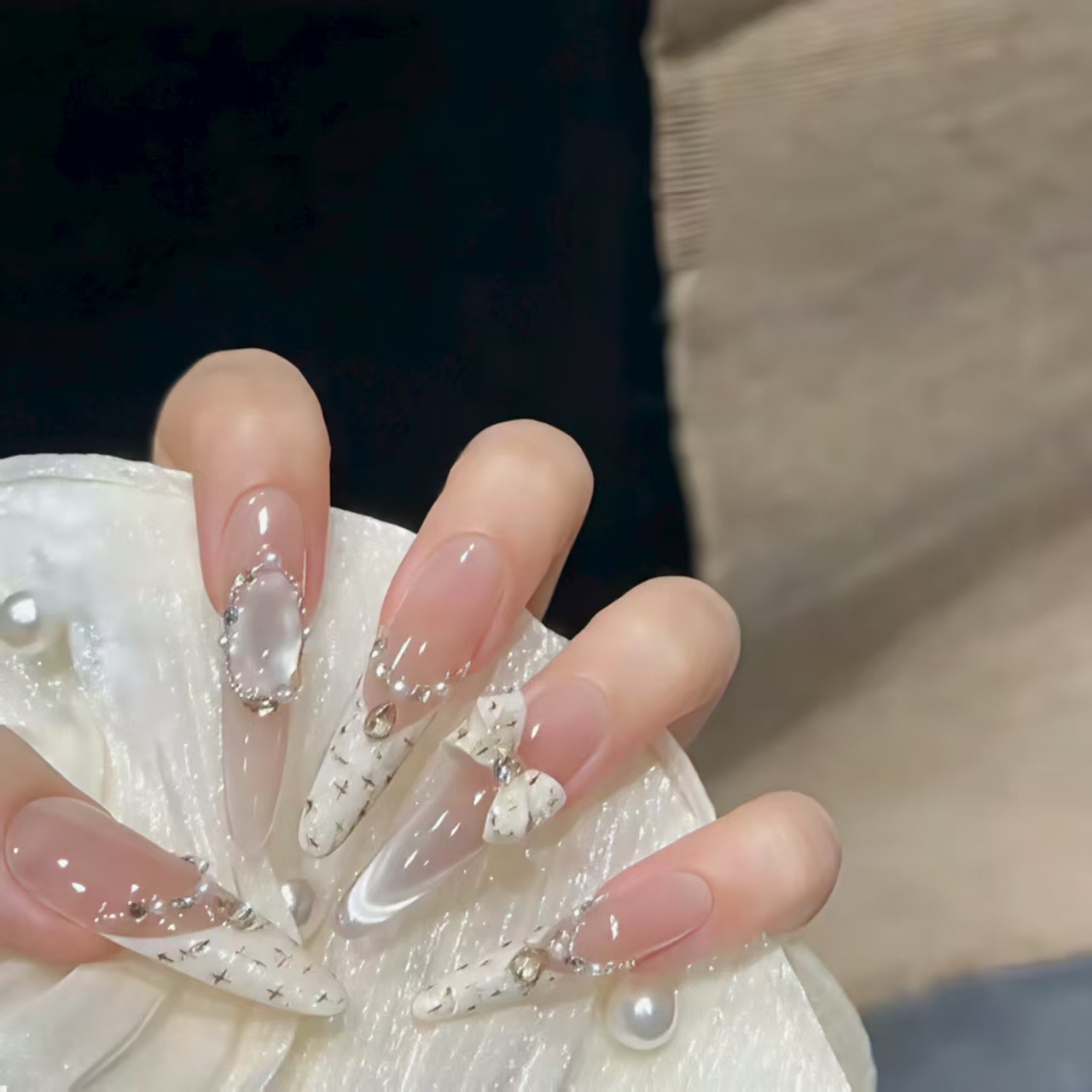 【奶油小香】时尚纯欲腮红手工穿戴甲