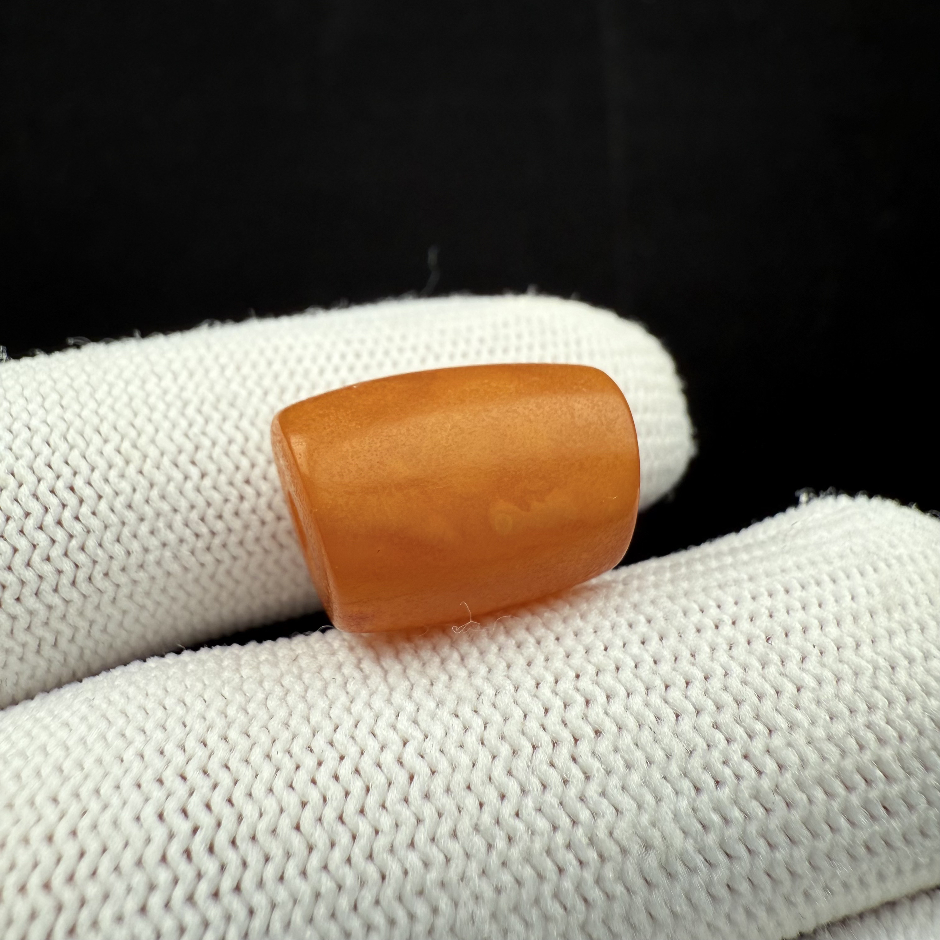 K6398【微瑕】天然原矿蜜蜡 老蜡马蹄珠12.4*17.4mm支持复检假一罚